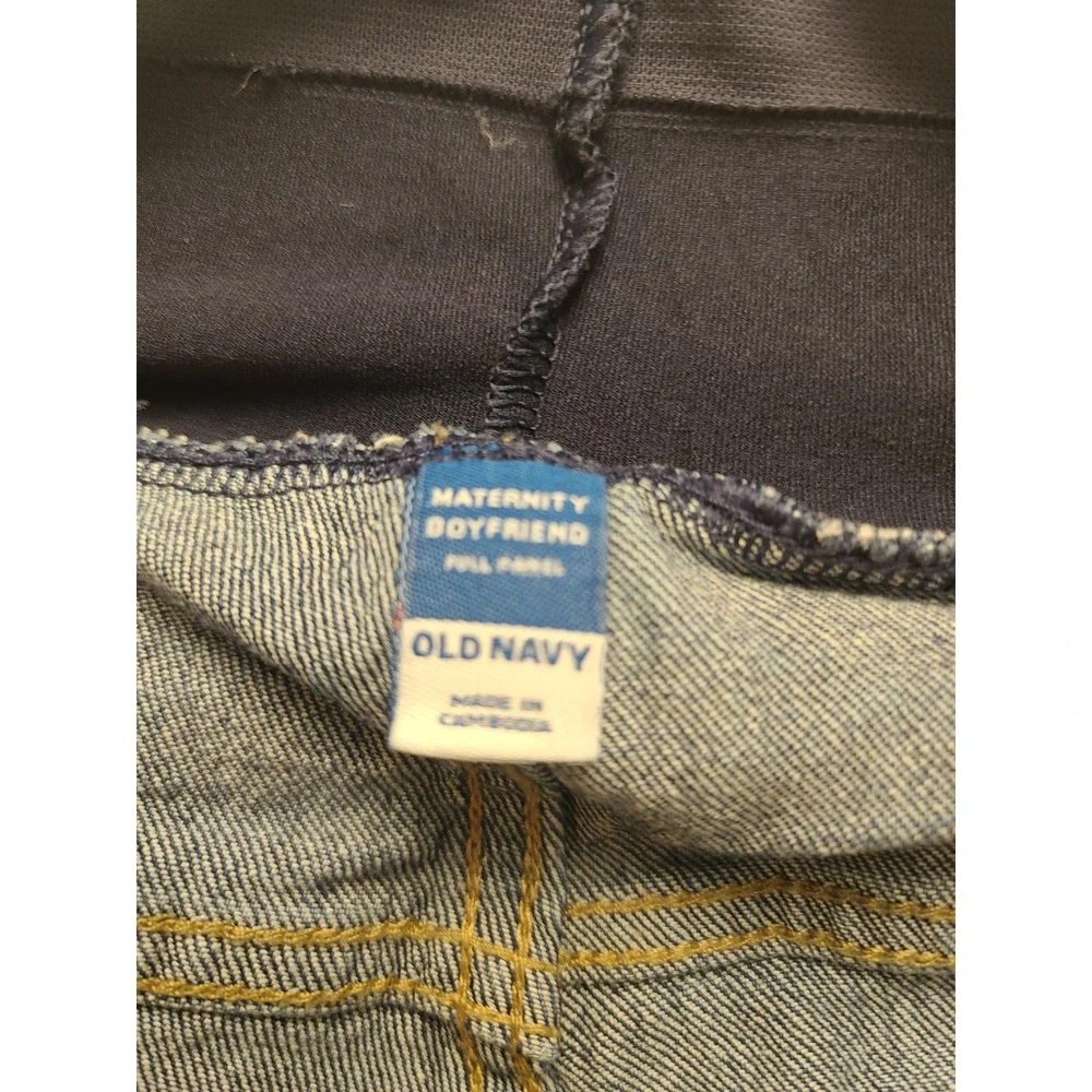 Old Navy Maternity Boyfriend Women's Jeans Blue Full Panel Denim Size 16 Pants‎